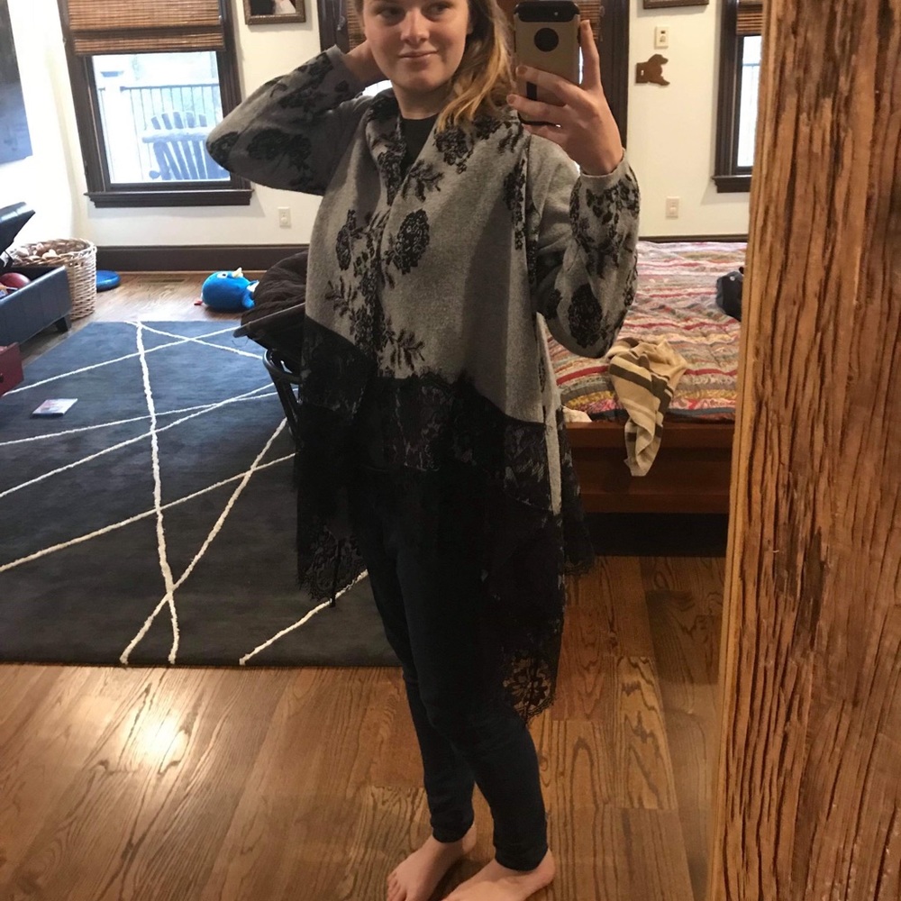Grey and black cardigan